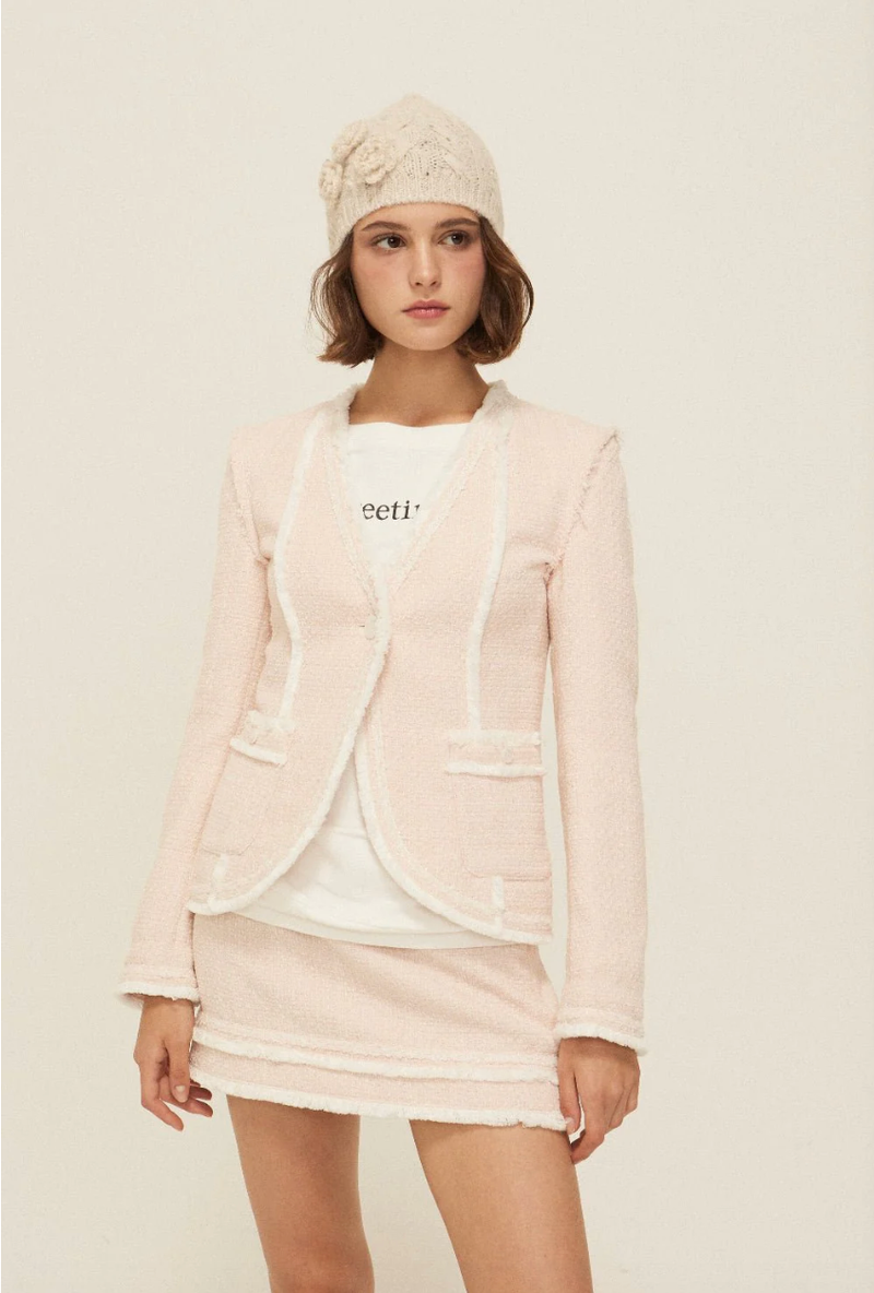 Carrie tweed skirt - pink