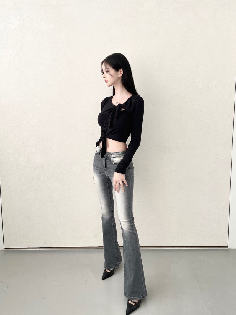 1038. Highlight low span denim boots cut (2color)