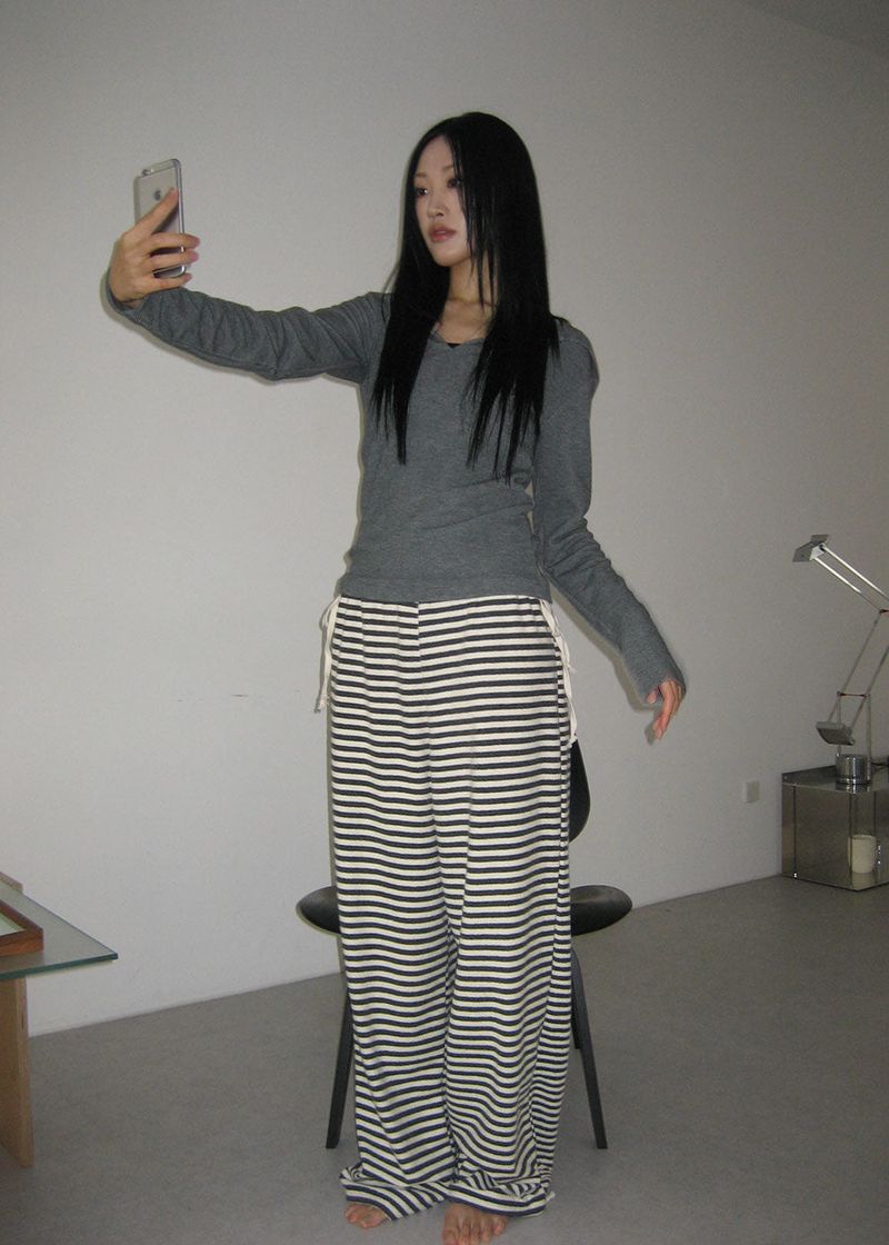 TERRY STRIPE PANTS