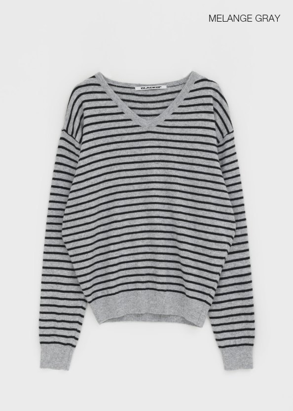 [MADE] Derromell V-neck Stripe Knit