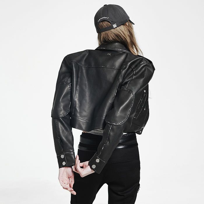 Vintage Leather Short Jacket