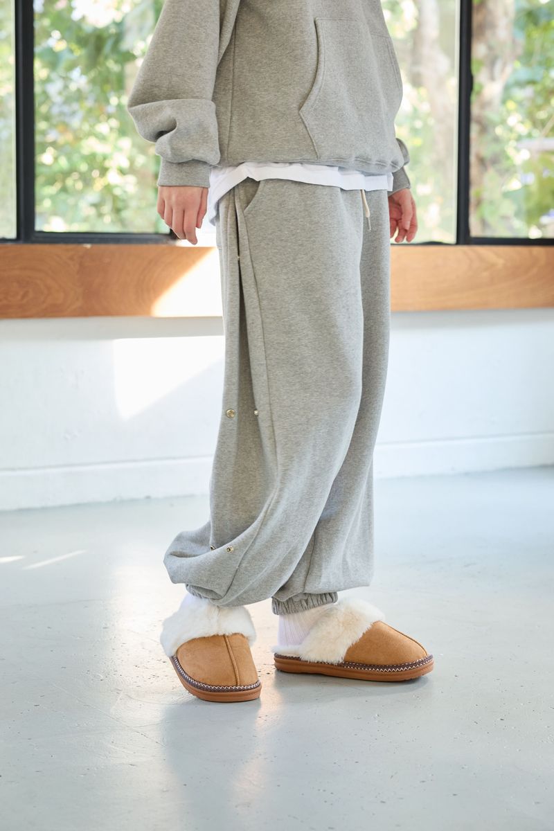 GOODLUCK HEART SNAP OFF SWEAT PANTS / MELANGE