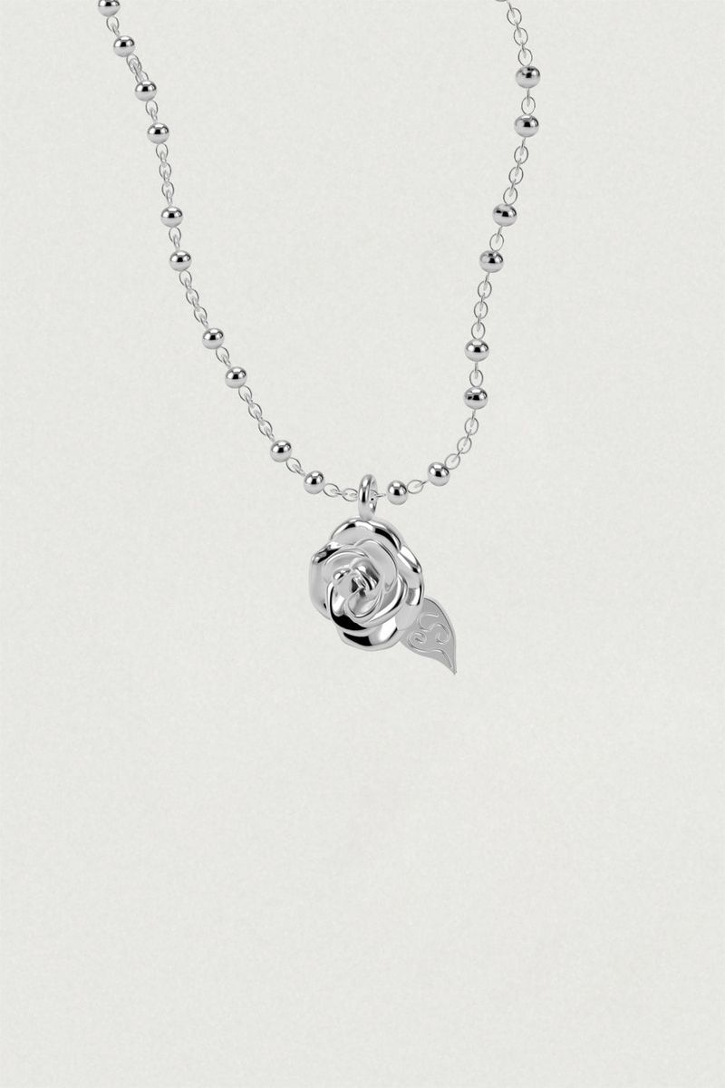[925SILVER] PURE ROSE PENDENT NECKLACE
