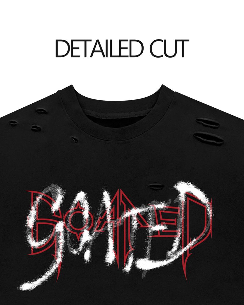 GOATED CUTTING OVERSIZE T-SHIRT(BK)