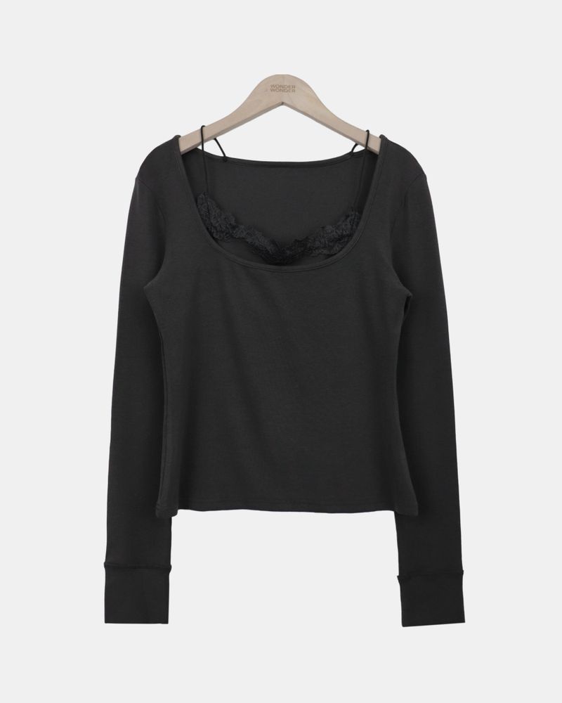 Mapin U-Neck Layered Long-Sleeve T-Shirt