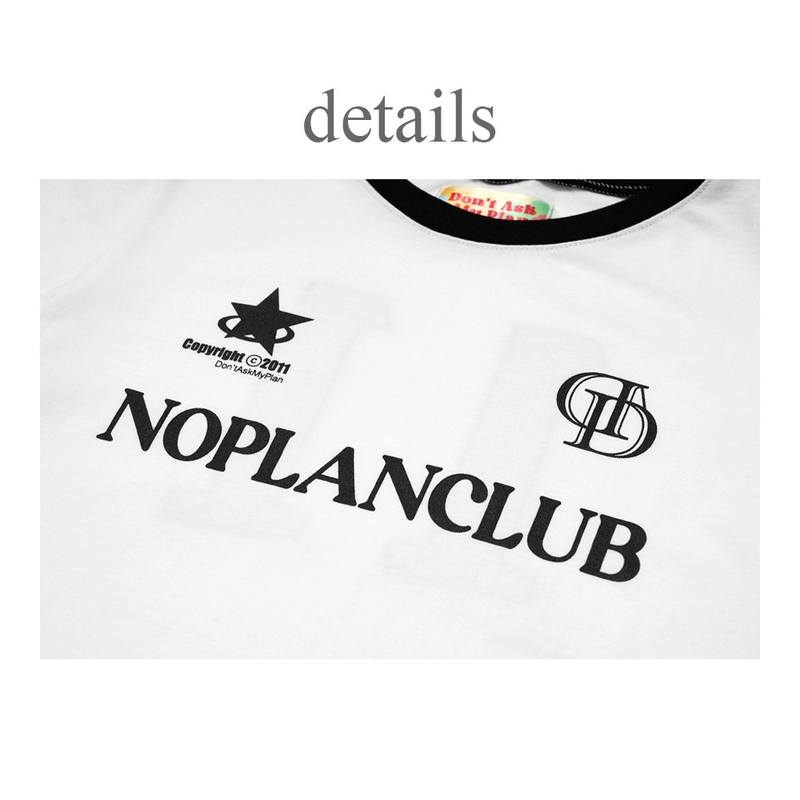'NO PLAN CLUB' CROP TOP_WHITE