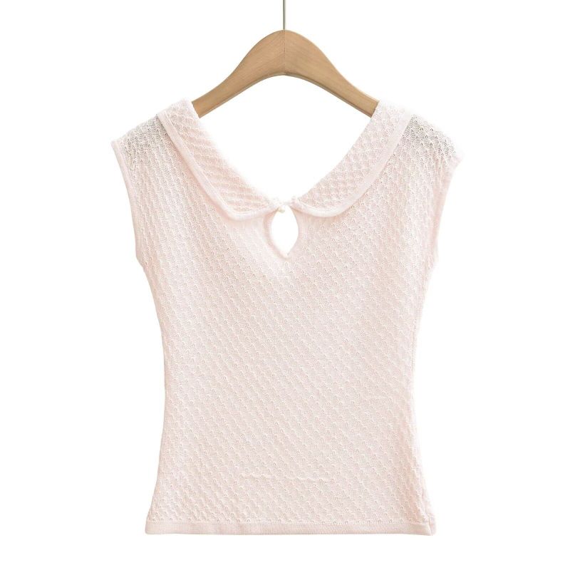 Luelle Eyelet Collar Knit