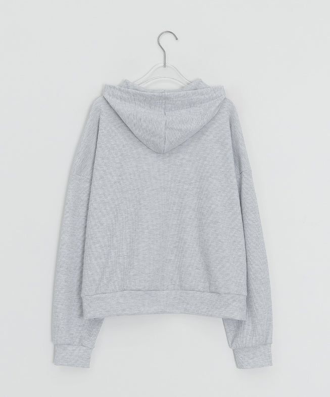 Felpa Waffle Over Hoodie
