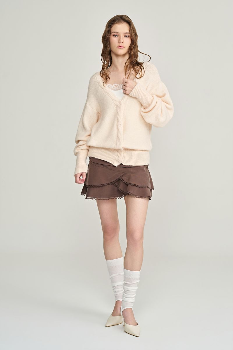 Tulip drape skirt, Brown