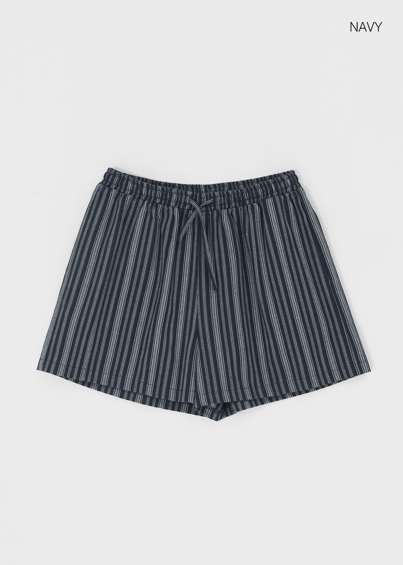 [MADE] Polyp Linen Stripe Banding Shorts