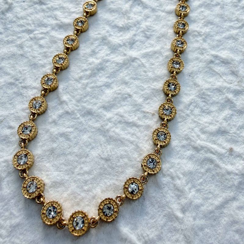 Vintage Crystal Medallion Necklace