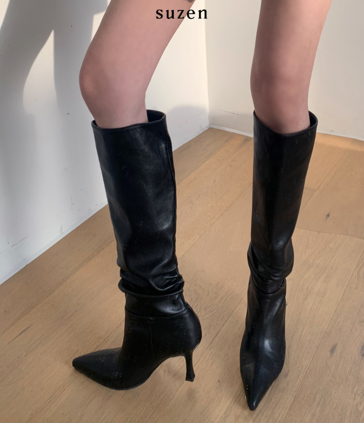 Ive Shirring Long Boots (2color)