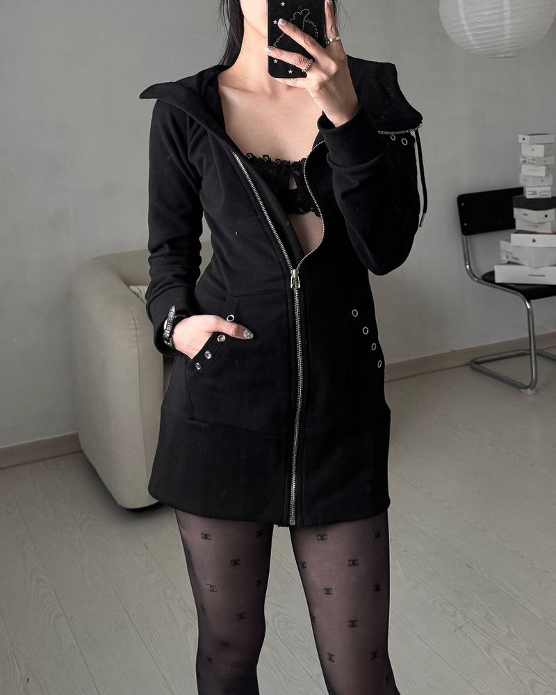 Zip up high neck one piece