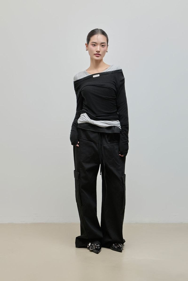 Fold Cargo Pants_Black