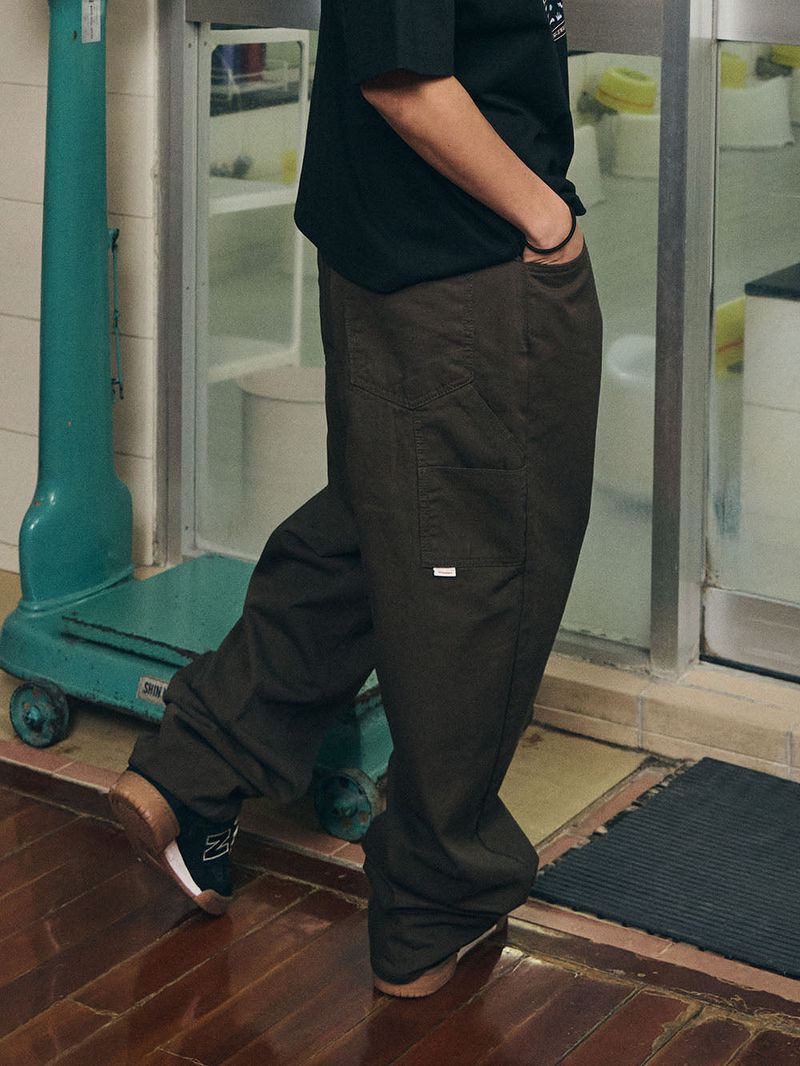 CARPENTER COTTON PANTS DARK KHAKI