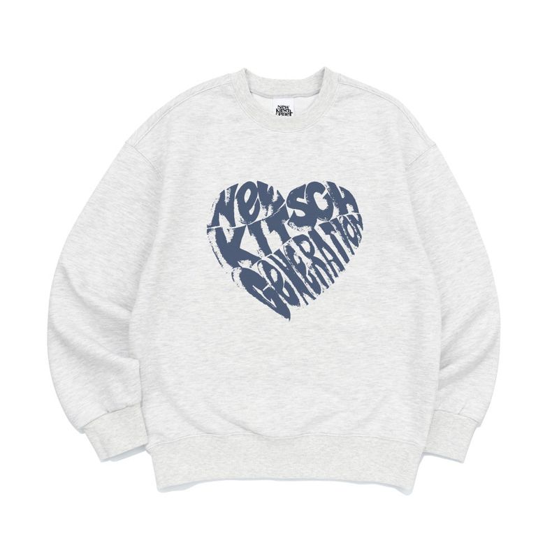 VINT HEART LOGO SWEATSHIRTS-LIGHT MELANGE