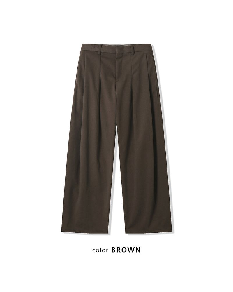 Worvel Wool Wide Pintuck Slacks