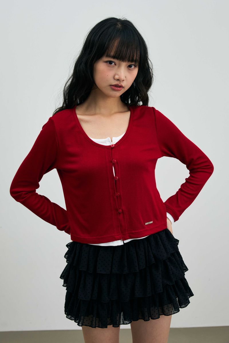 MINI HEART CANCAN SKIRT PANTS / BLACK