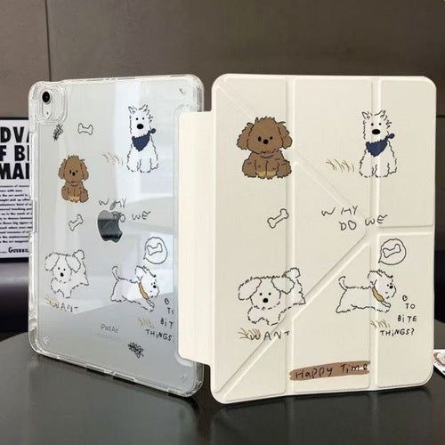 Maison De Theca（メゾン デ テカ）の「Cute Puppy Illust Y-Cover Transparent iPad Case（Smartphone Accessories）」