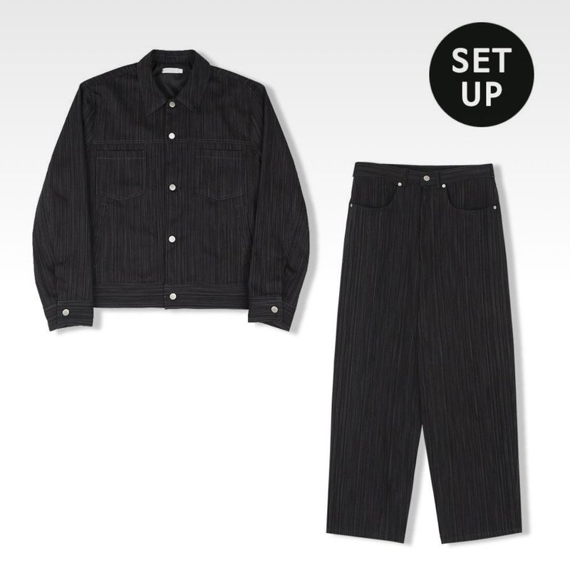 Stripe Trucker Denim Pants 2COLOR