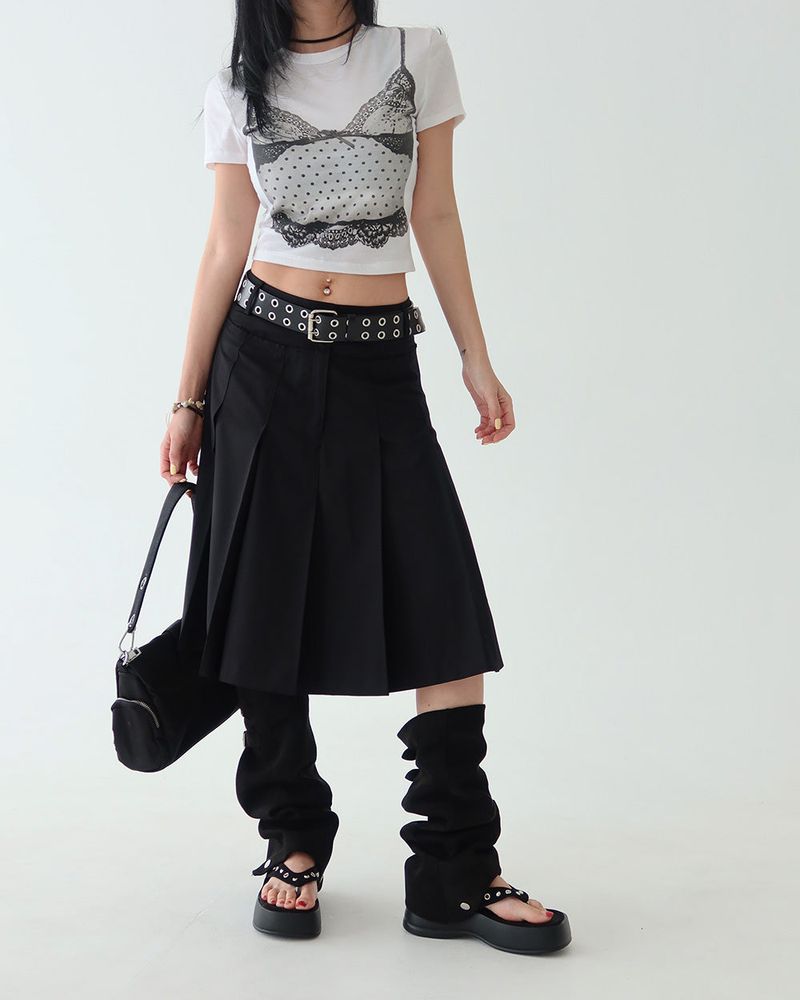 Meet pleats pleated midi skirt