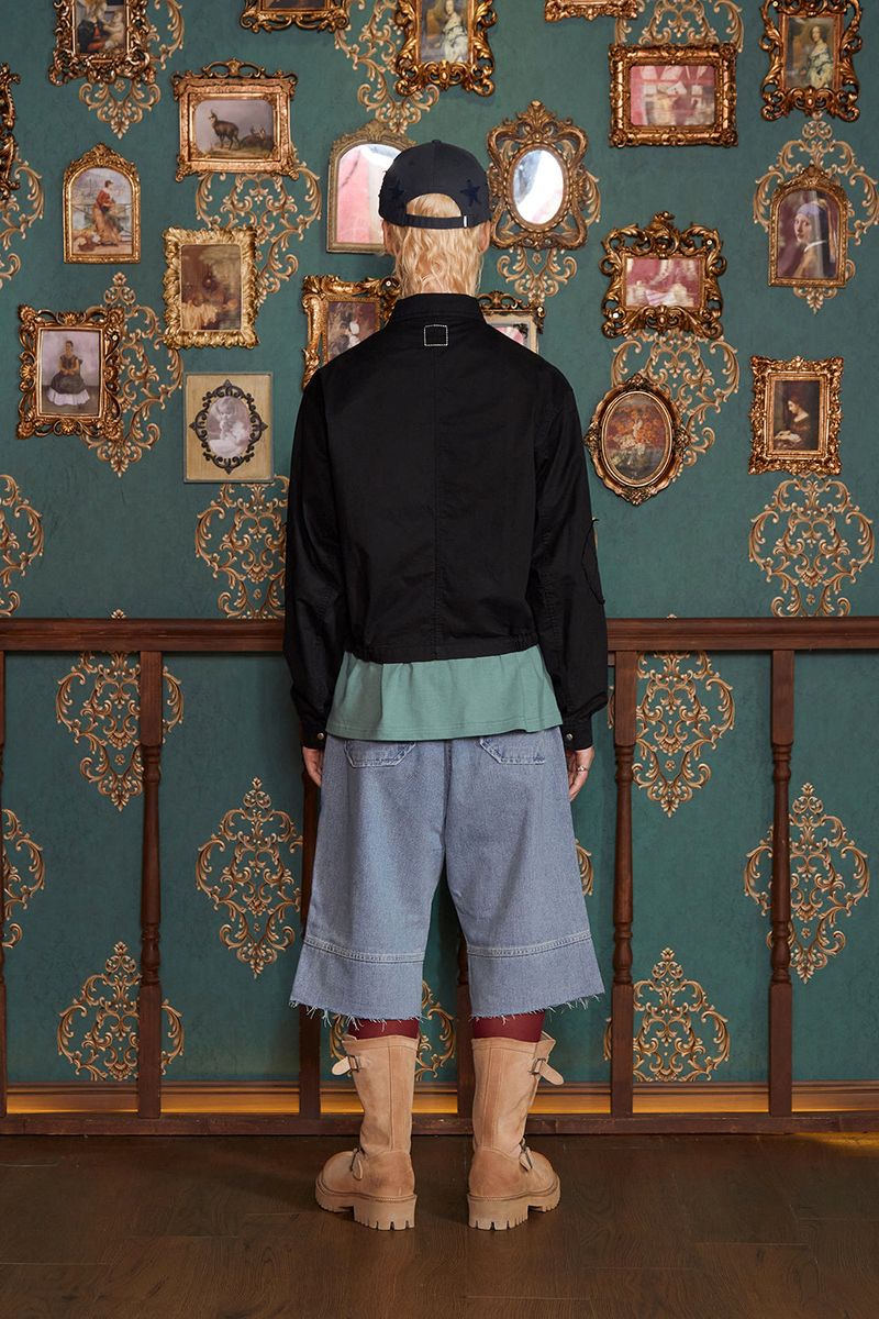 POCKET ARGYLE SHORT JACKET / BLACK