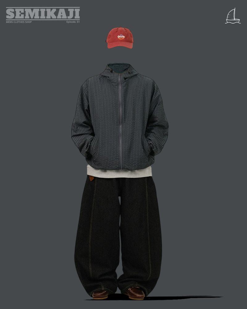 POL Non-fade Stitch Wide Denim Pants