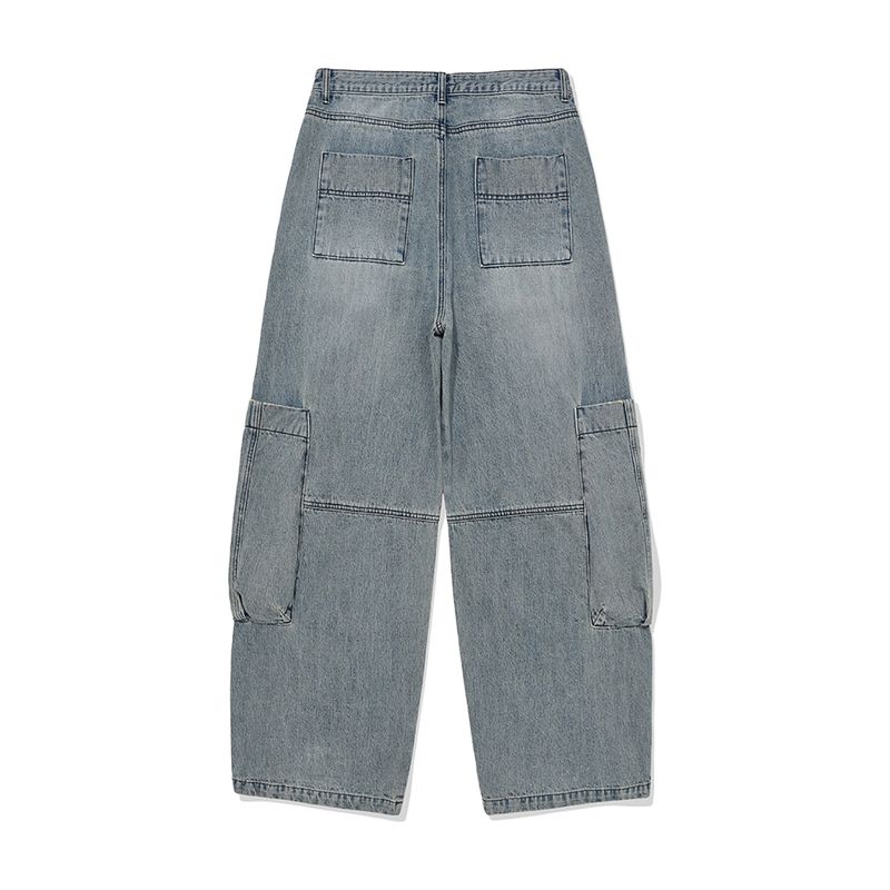 Blunt denim fatigue pants / Washed blue