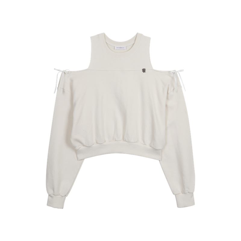 RIBBON CUT OUT SWEATSHIRT