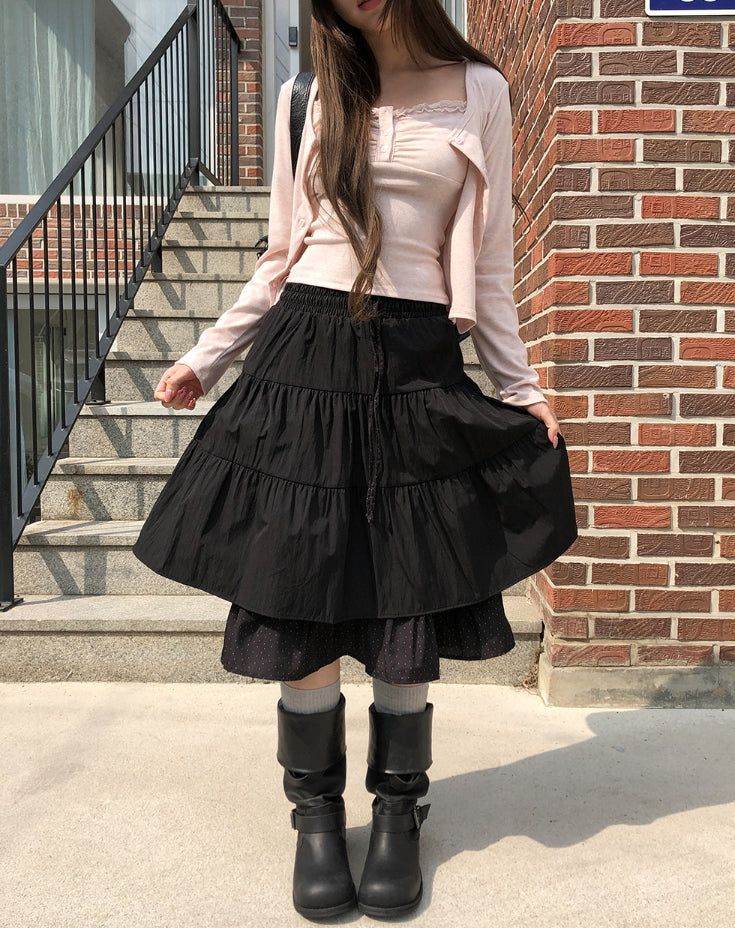 ULAN（ユレン）の「Mien Dot Layered Midi Skirt（Skirts）」