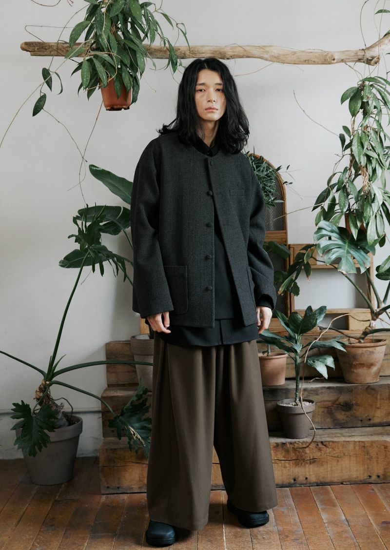 unisex tweed jacket charcoal