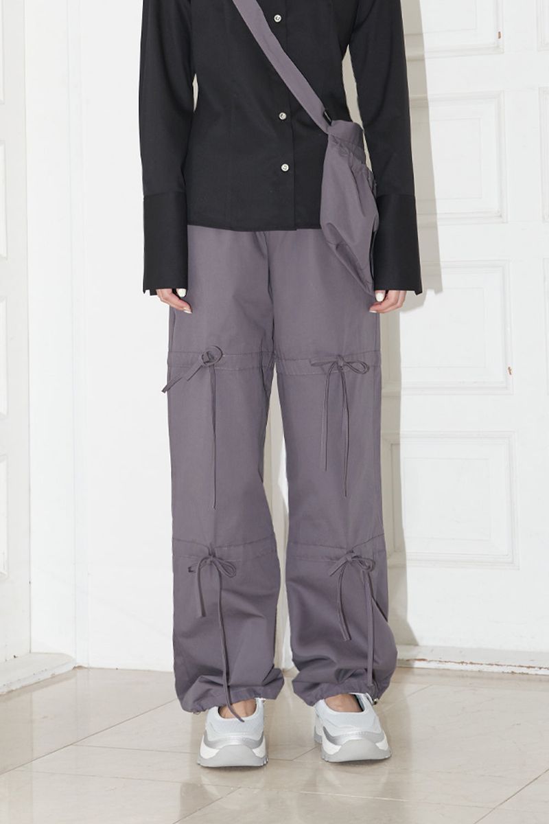  RIBBON STRING PANTS .WITH BAG (CHARCOAL)