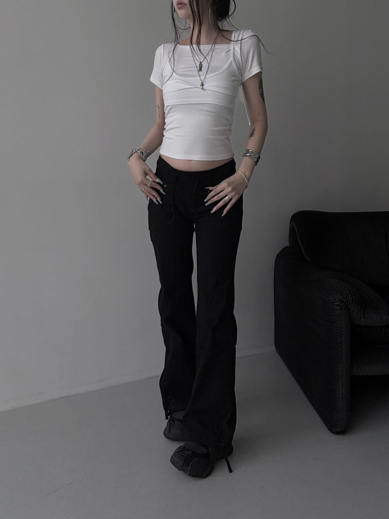 waist banding string pants