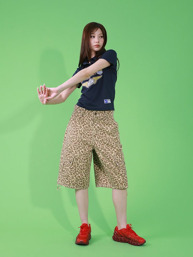 PATTERN CARGO HALF PANTS (LEOPARD)