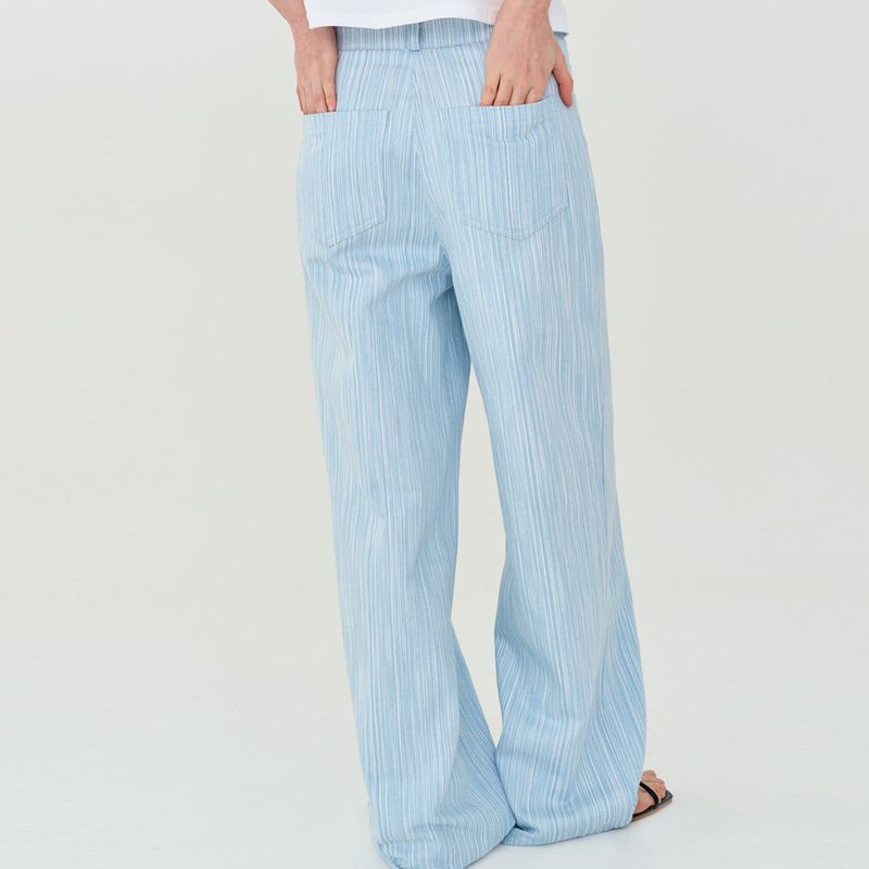 COTTON STRIPE WIDE PANTS (BLUE)