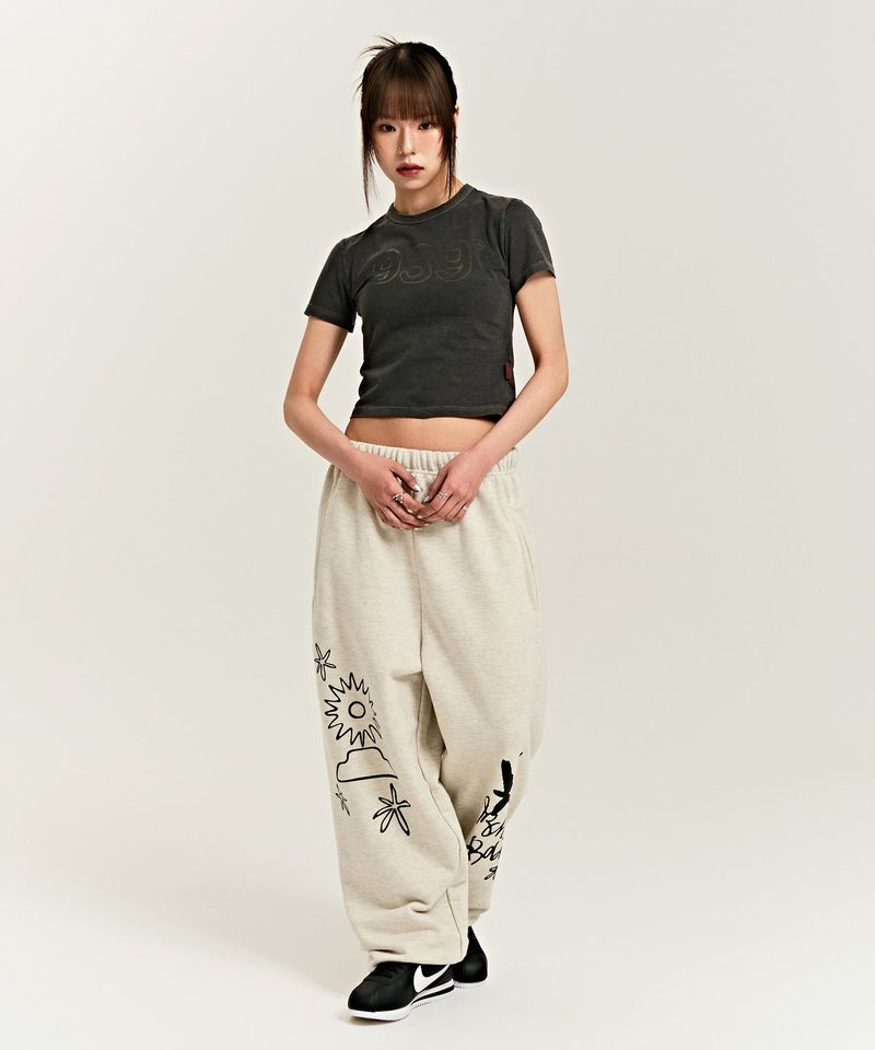 939 LOGO CROP TOP (CHARCOAL)