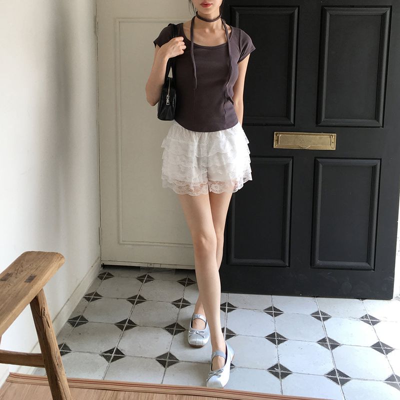 Piso lace frill cancan shorts