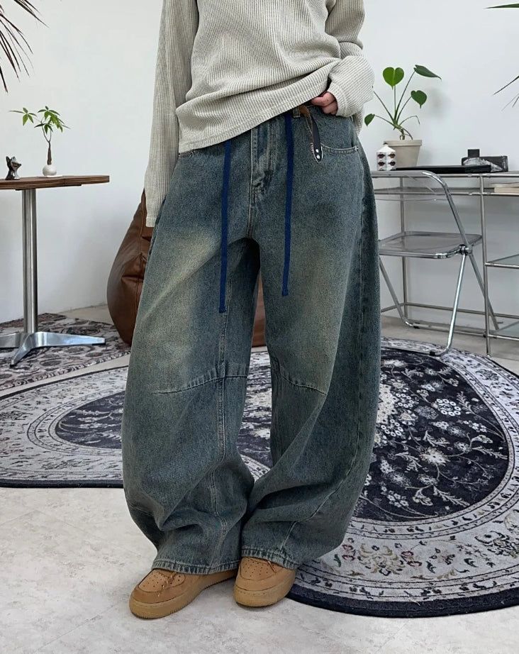 ラフカーブドウォッシュドデニムパンツ