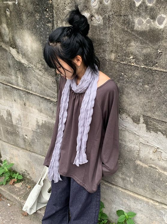 26FW★ [BAONHAUS] Renil Shirring Layered Long Sleeve Tee