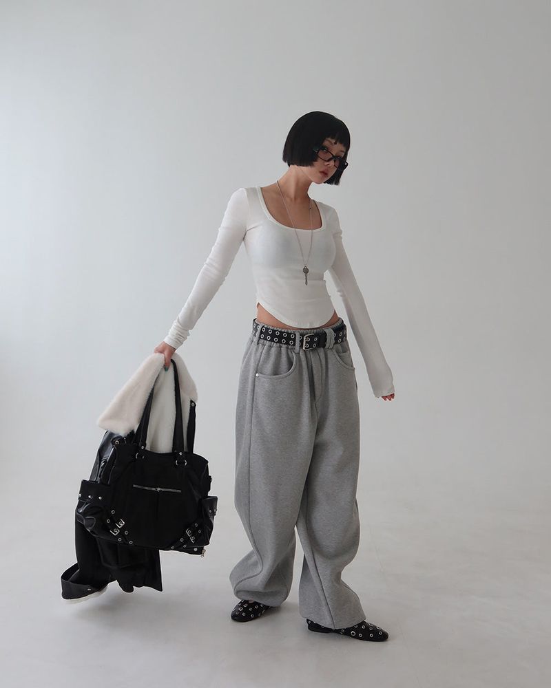 Square Cutout Long Sleeve T-shirt