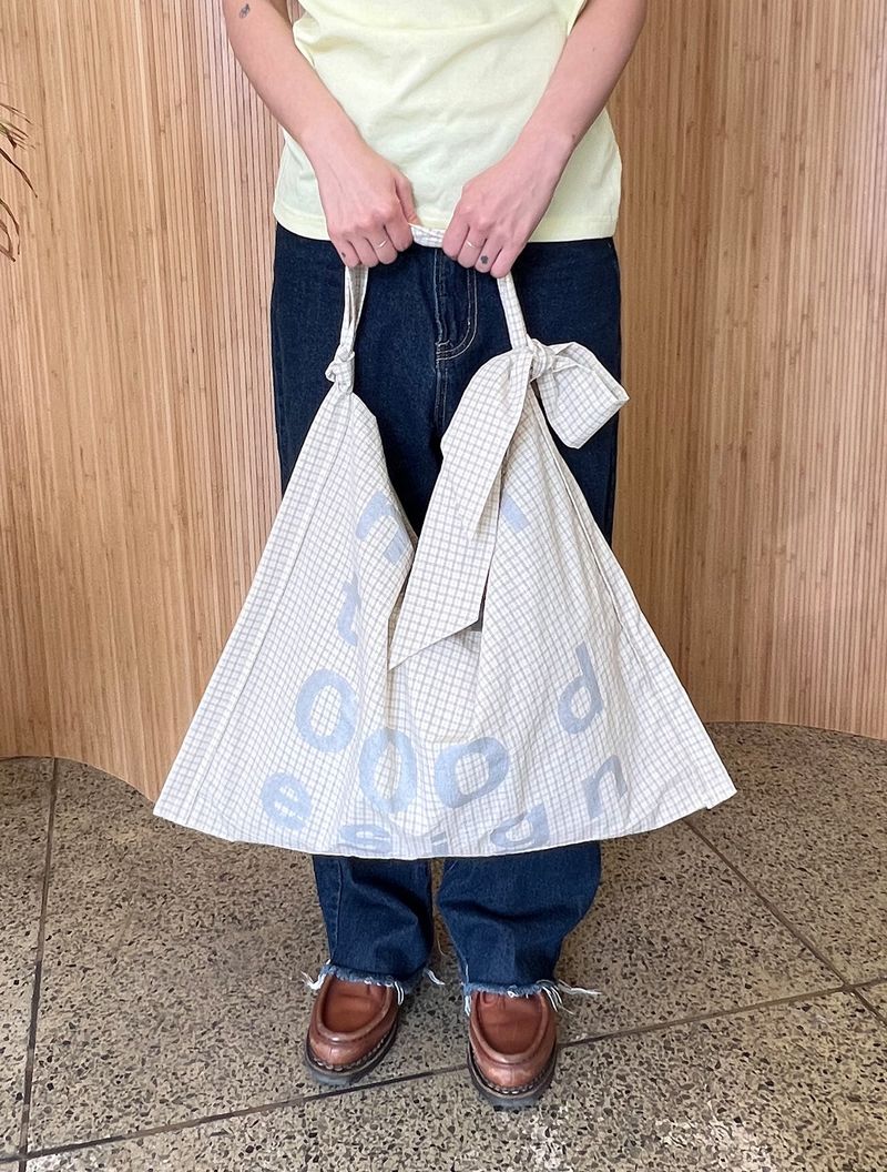 000Design Check Tie Bag / C Ivory