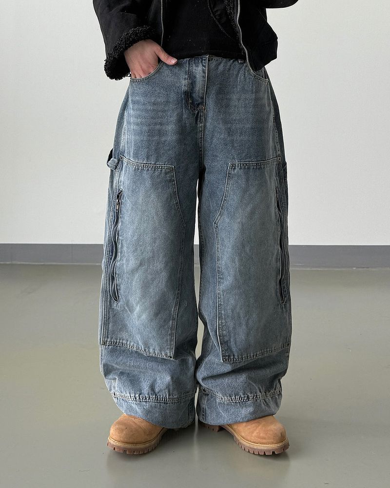 Herry Washing Zipper Carpenter Denim