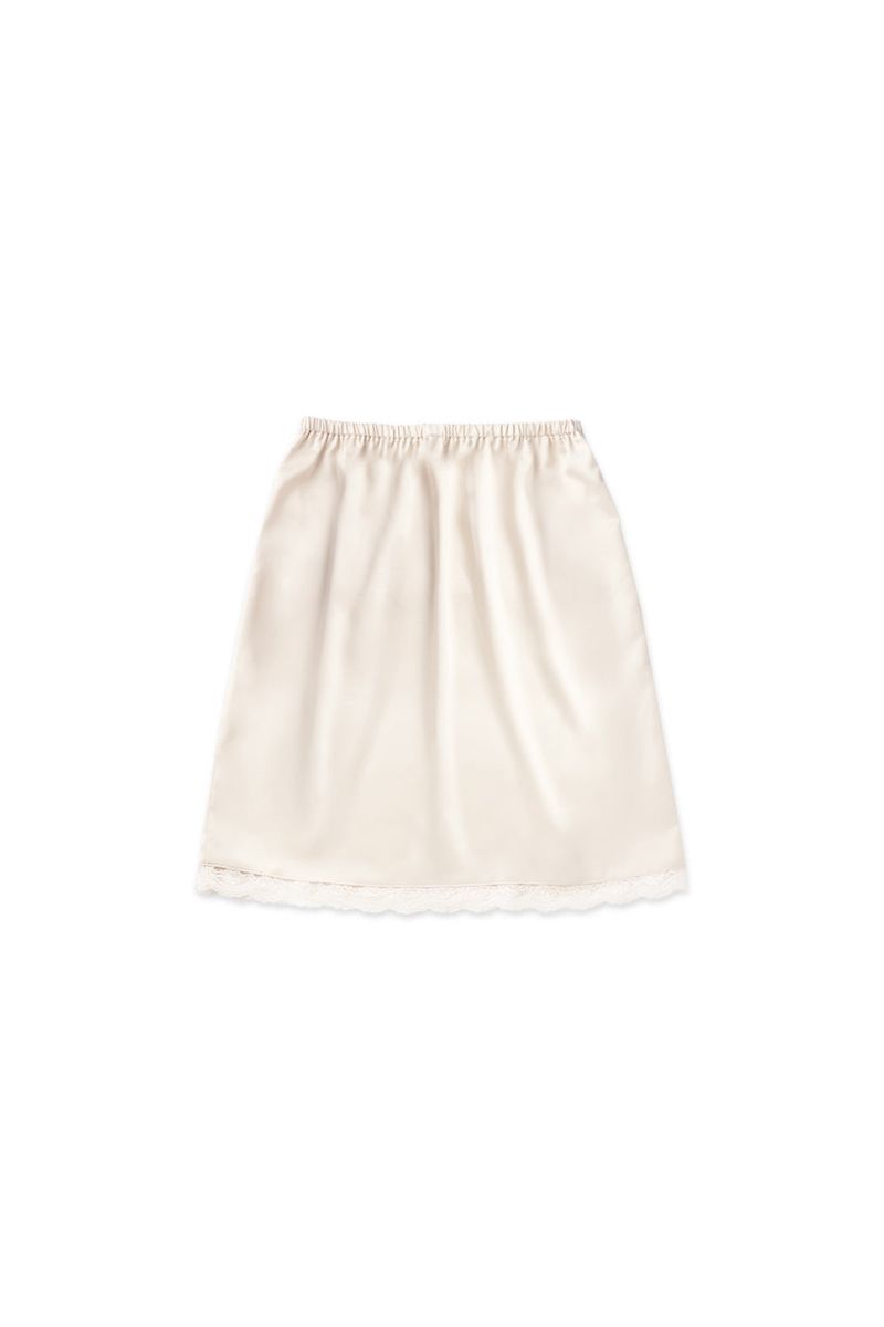 Satin midi skirt_ivory