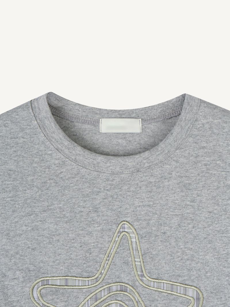 Check Star Applique T-shirt