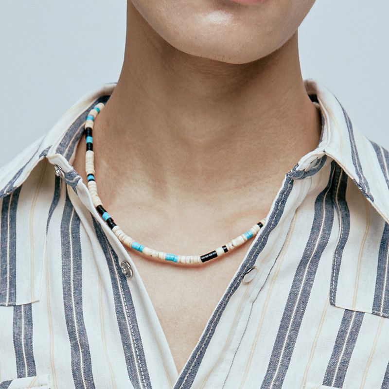 NA shell & turquoise beads necklace
