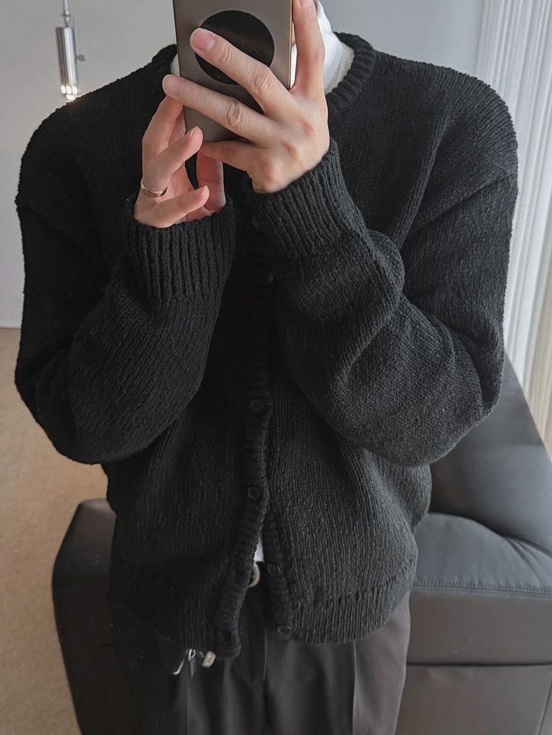 ASCLO Heavy Crop Knit Cardigan (3color)