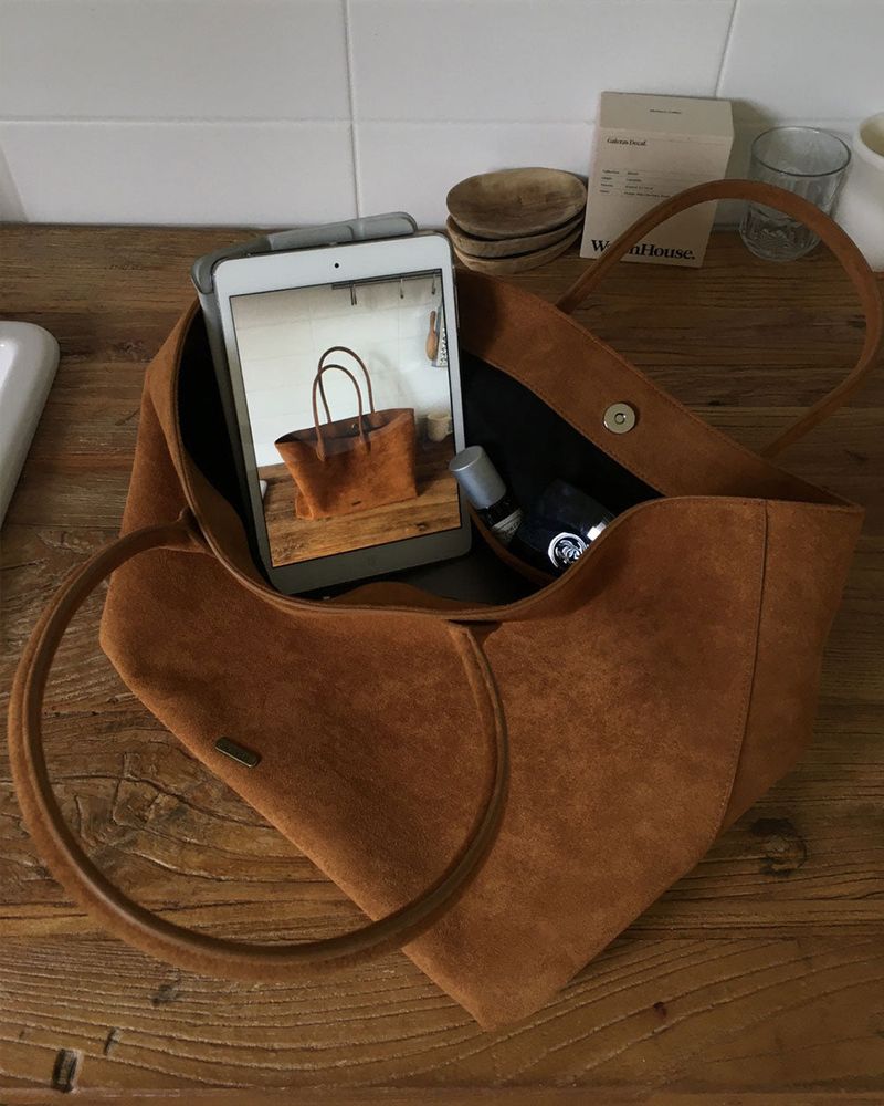 [MADE] Salmon suede tote bag