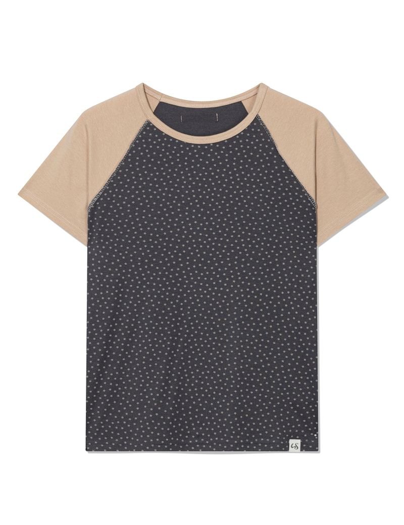 STAR CONTRAST RAGLAN T-SHIRT(CHARCOAL)