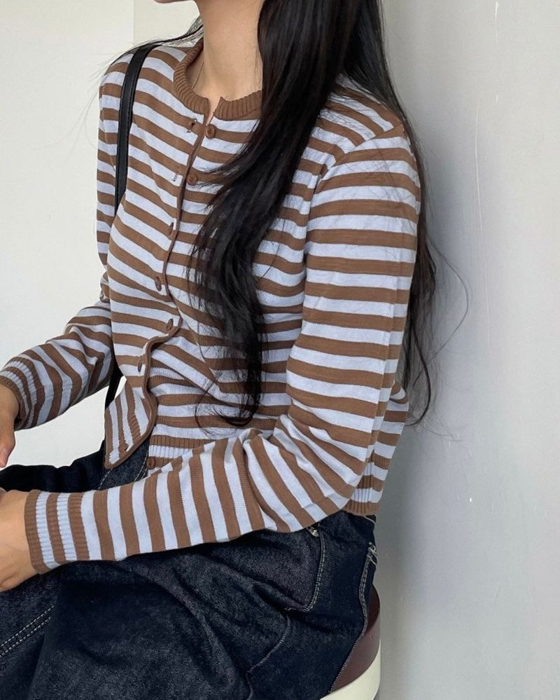 kitsch Round Stripe Cardigan 4C