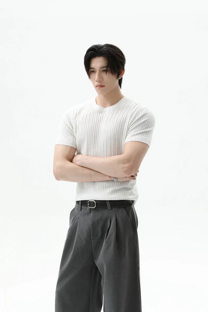 TURNTIDE（ ターンタイド）の「Cable Rib Knit Wool Tee（Tops）」